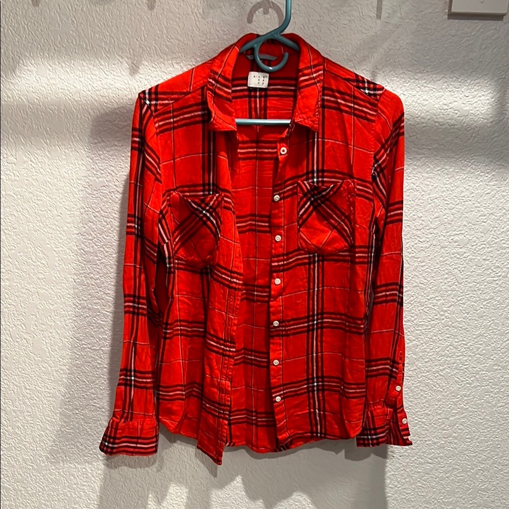 a new day Red Plaid Button Down Shirt
